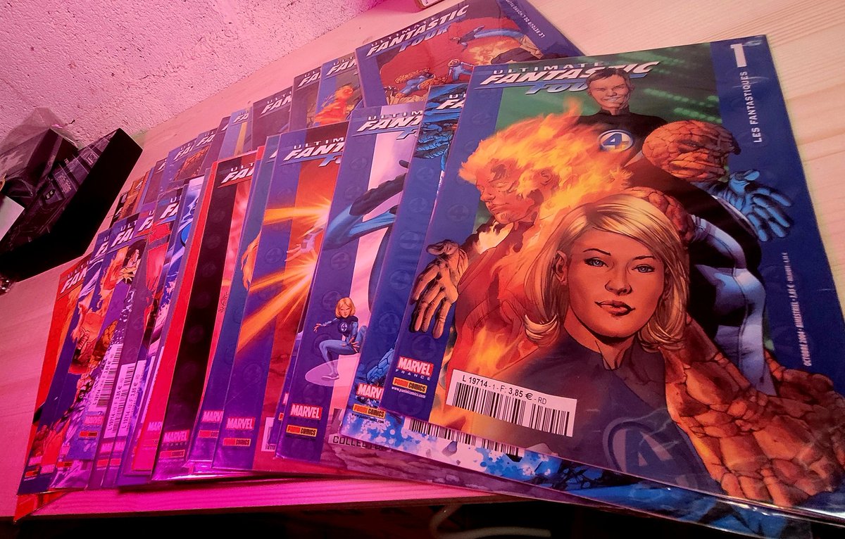 geekeriesdetomz's tweet photo. J'ai repris une collection complète, vu que j'ai le nez creux attendez vous à un omnibus dans quelques mois ! #ultimateff #marvel #FantasticFour https://t.co/JEtsrrtteB