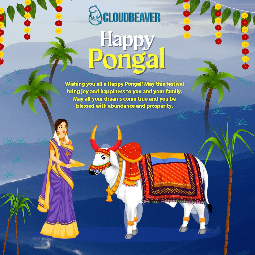 TheCloudbeaver's tweet photo. “May the SWEETNESS of overflowing milk and sugarcane
Fill your home with harmony and happiness
CloudBeaver family Wishing you the best and prosperous Pongal!”

#pongal #festival  #tamil #celebration #tamilnadu #holidays @kishore_1702 https://t.co/XbgWDELjfX