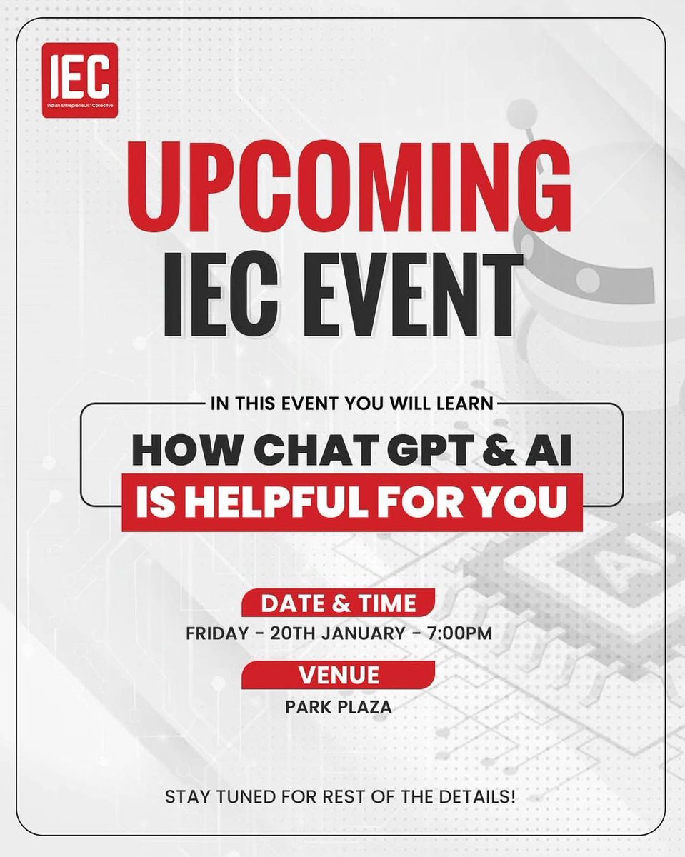 IEC_Org's tweet photo. First IEC event of 2023 is here.

Starting with a very interesting and also the topic we all need to learn more about as business owners.

Stay tuned!!

To know more. https://t.co/kLDUVyEmqs