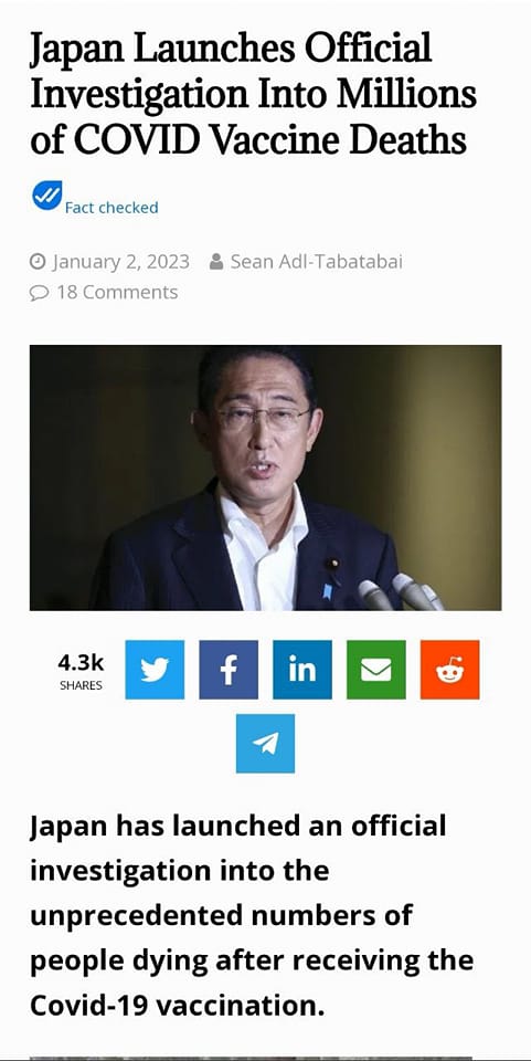 Japonia rozpoczyna oficjalne śledztwo w sprawie milionów zgonów ze szczepionkami COVID.