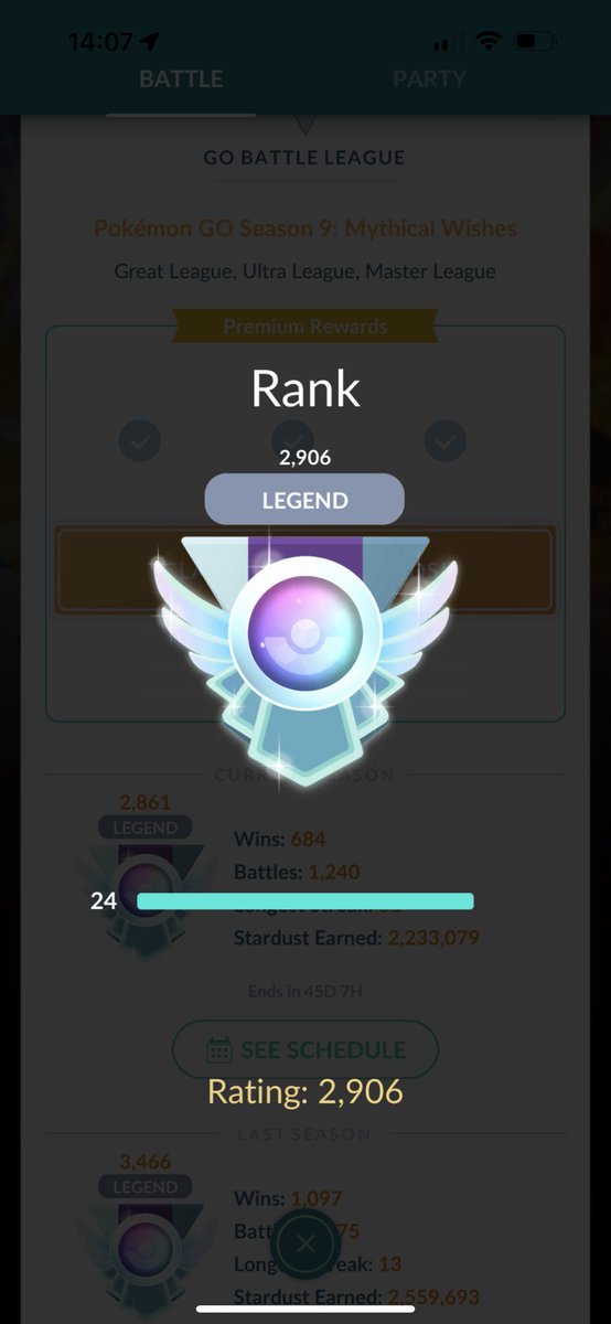 Finished my #GoBattle Weekend with a huge climb, goal was + 2000ELO, in the end it was 2044 ELO gained + a huge amount of Stardust (1.185.752)