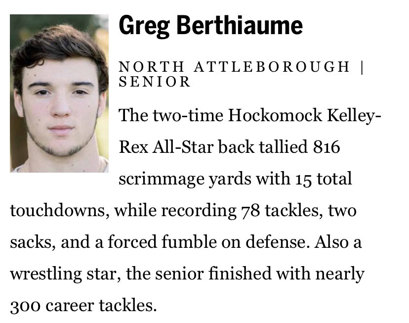 Proud to be named All-Scholastic by <a href="/BGlobeSports/">Boston Globe Sports</a>