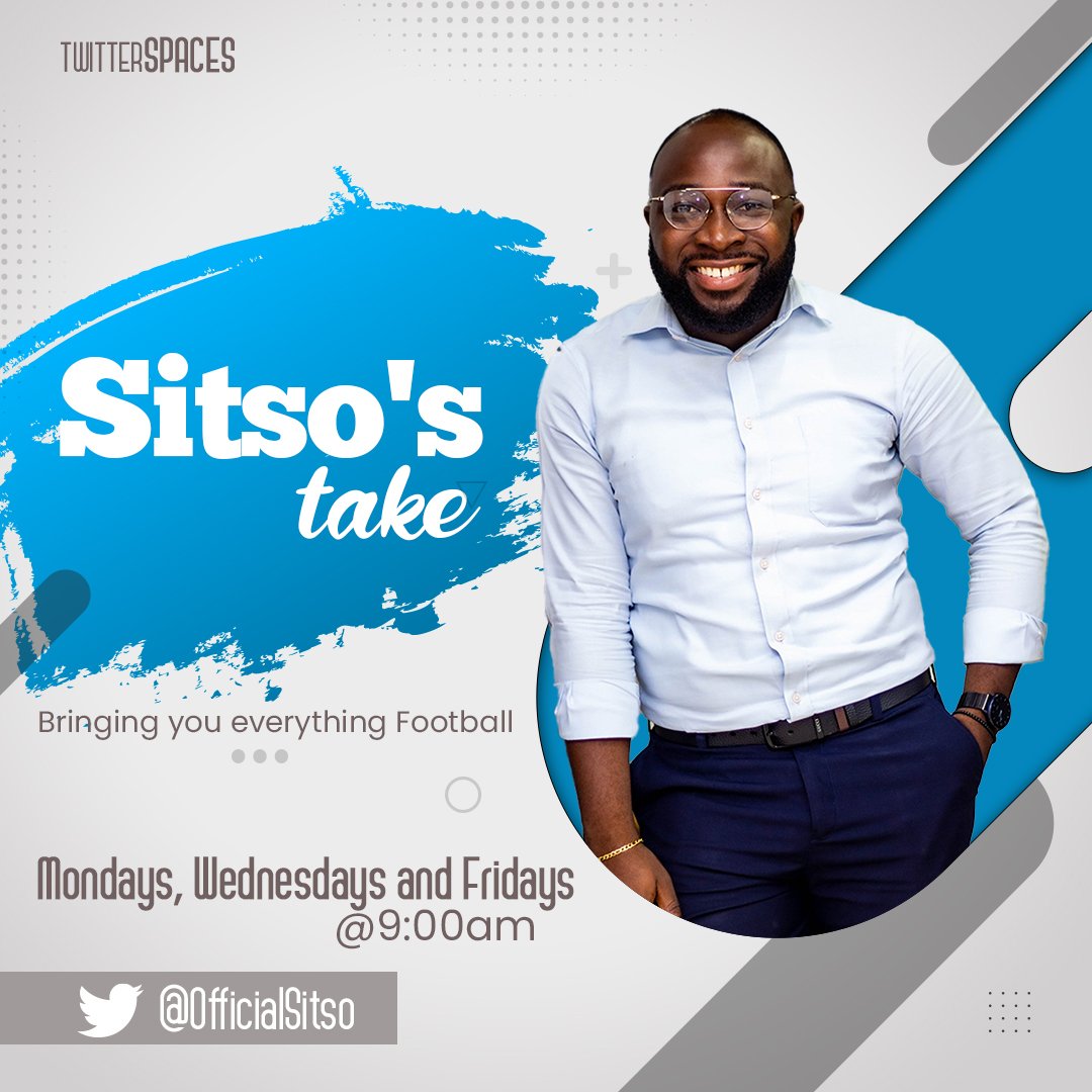 OfficialSitso's tweet photo. It's on Mondays, Wednesdays and Fridays at 9am. Quick and sweet thoughts on the game.
SITSO'S TAKE. https://t.co/Vy2iVXlBaR