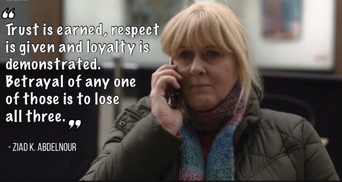 Oh Clare! What the HELL possessed you?! Not much longer to wait for Catherine (& us!) to start getting some answers. Has a week ever felt so long?! Bring it on! 🚔😱 #HappyValley #SarahLancashire  #SiobhanFinneran #betrayal #trust #respect #loyalty #quote 
📷: BBC