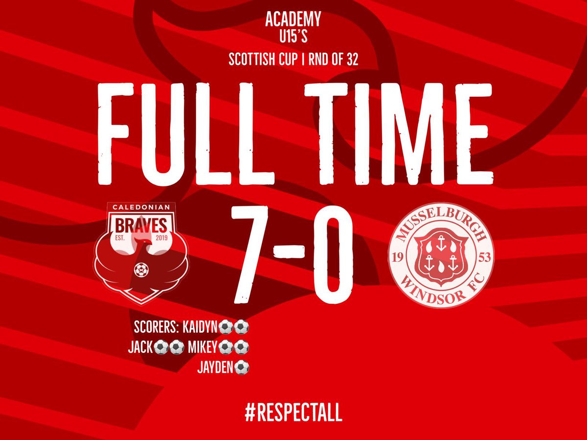 AcademyBraves's tweet photo. 🔵U15| Full Time

Scottish Cup| Last 32

Fantastic performance from the boys this morning to make it to the last 16 of the Scottish cup against a good Mussleburgh Windsor Blues side.💙

#RespectAll #FearNone https://t.co/W4Q1CRrphY