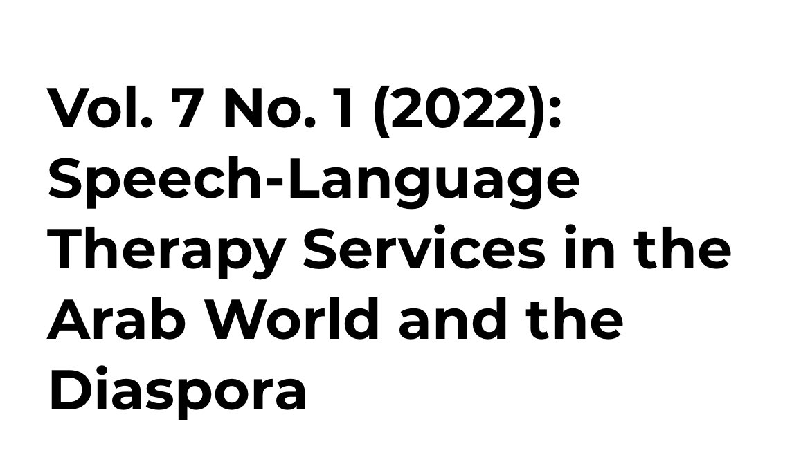W Scharff Rethfeldt ๐ (@w_scharff) on Twitter photo Check out the current issue on #SLT
Speech-Language Therapy Services in the Arab World and the Diaspora
of #AJAL Arab Journal of Appl Linguistics incl really interesting contributions by <a href="/salehshaalan/">Saleh Shaalan</a> <a href="/TAbouelsaad/">Tamer Abou-Elsaad</a> et al arjals.com/ajal/issue/vieโฆ Check out the current issue on #SLT
Speech-Language Therapy Services in the Arab World and the Diaspora
of #AJAL Arab Journal of Appl Linguistics incl really interesting contributions by <a href="/salehshaalan/">Saleh Shaalan</a> <a href="/TAbouelsaad/">Tamer Abou-Elsaad</a> et al arjals.com/ajal/issue/vieโฆ