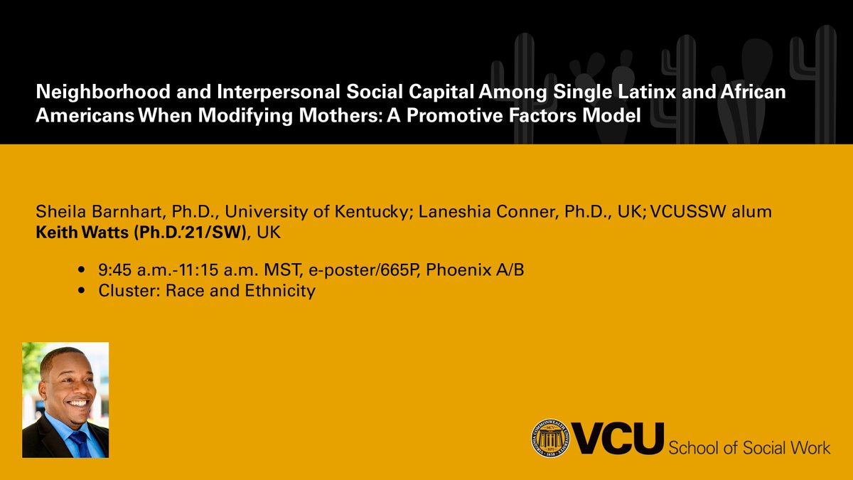 <a href="/SSWRorg/">SSWR</a>’s #SSWR2023: Congrats to <a href="/SKiltyBarnhart/">Sheila Barnhart</a>, <a href="/ukcosw/">UK College of Social Work</a>; <a href="/ConnerLaneshia/">Laneshia Conner</a>, <a href="/ukcosw/">UK College of Social Work</a>; #VCUSSW alum <a href="/WattsKeithJ/">Keith J. Watts, PhD, MSW</a> (Ph.D.’21/SW), <a href="/ukcosw/">UK College of Social Work</a>. vcussw.info/SSWR23-50