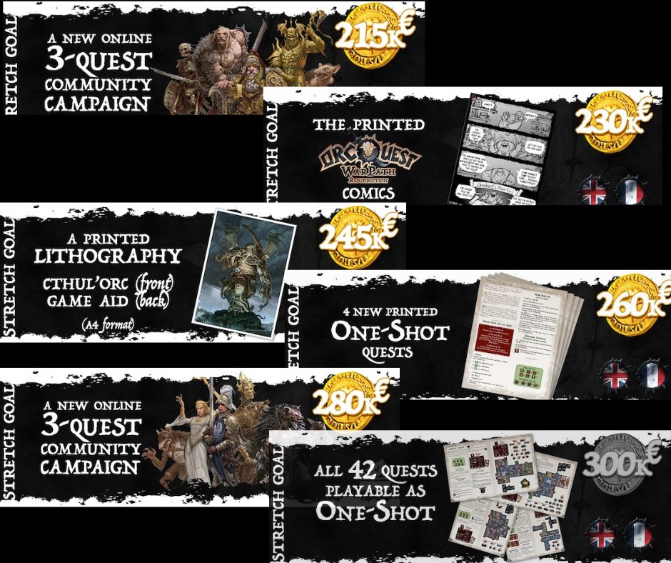 tinyurl.com/2pys97zh

🇺🇸 Well done, young Orcs! You can add a new Stretch Goal to your trophy board!
🇫🇷 Bien joué jeunes Orcs ! Vous pouvez ajouter un nouveau Stretch Goal à votre tableau de chasse!