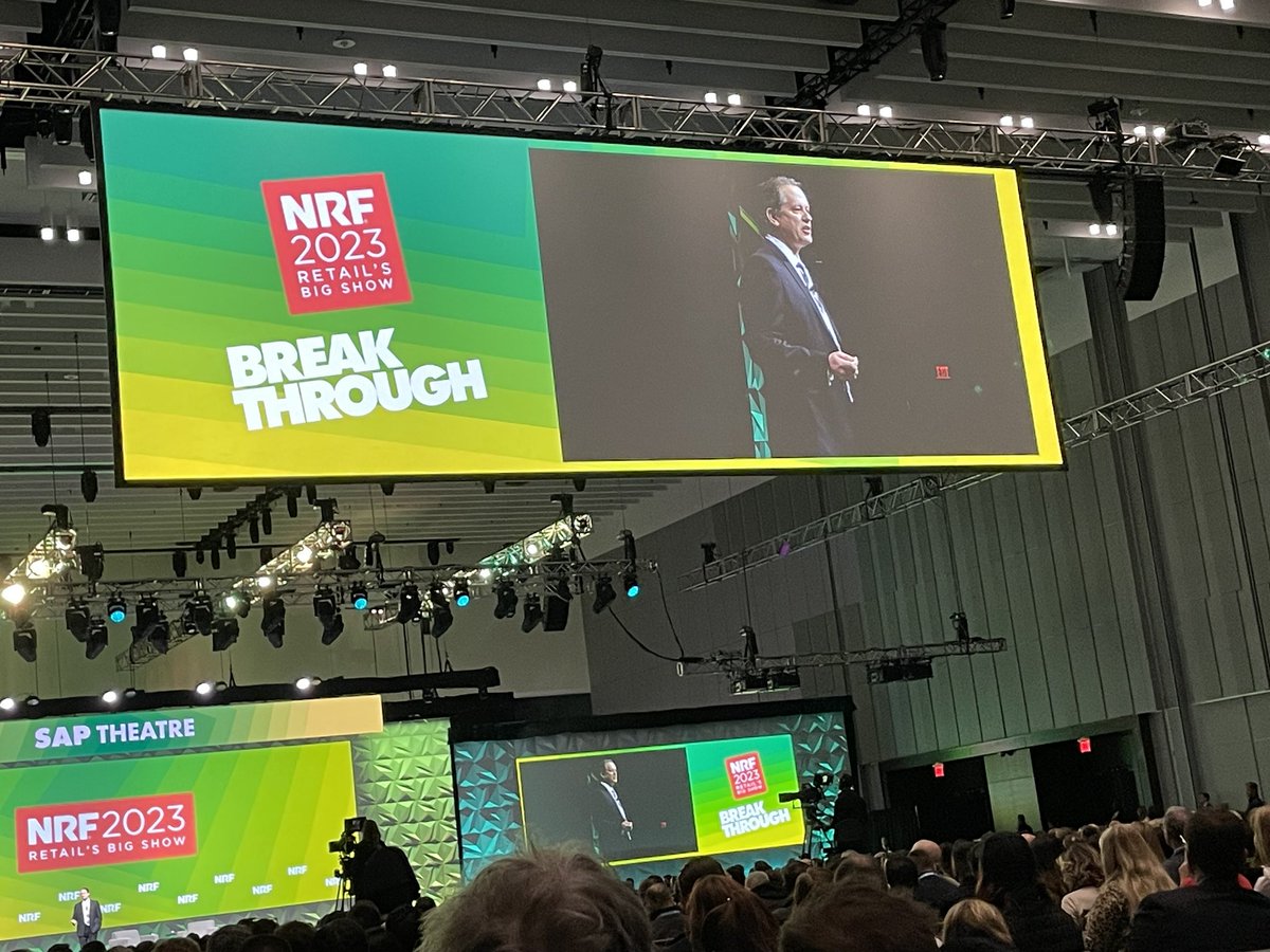 #NRF2023. National Retail Federation kicks off its 113th Big Show (and my 25th Big Show as a retail reporter) with opening remarks by Walmart’s John Furner