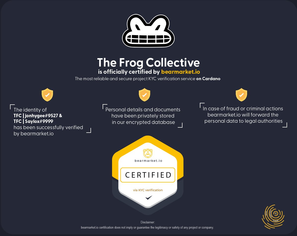 markiviloryeah's tweet photo. Imagine eating FUD for breakfast, lunch and dinner, well GM to you here's your dessert. The @frogscollective team just decided to be doxxed for the 2nd time around to boost the Tadpoles' confidence. Should they just reveal themselves on a thread then?
#RIBBIT ๐ธ #CNFT #VIFPass https://t.co/35BZEec01U