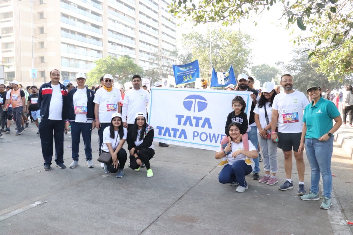 TataPower's tweet photo. Tata Power spreads the message of #SustainableIsAttainable at Tata Mumbai Marathon 2023!
Tata Power senior leaders along with employees participated in the Tata Mumbai Marathon 2023. https://t.co/AW1McvDxGc