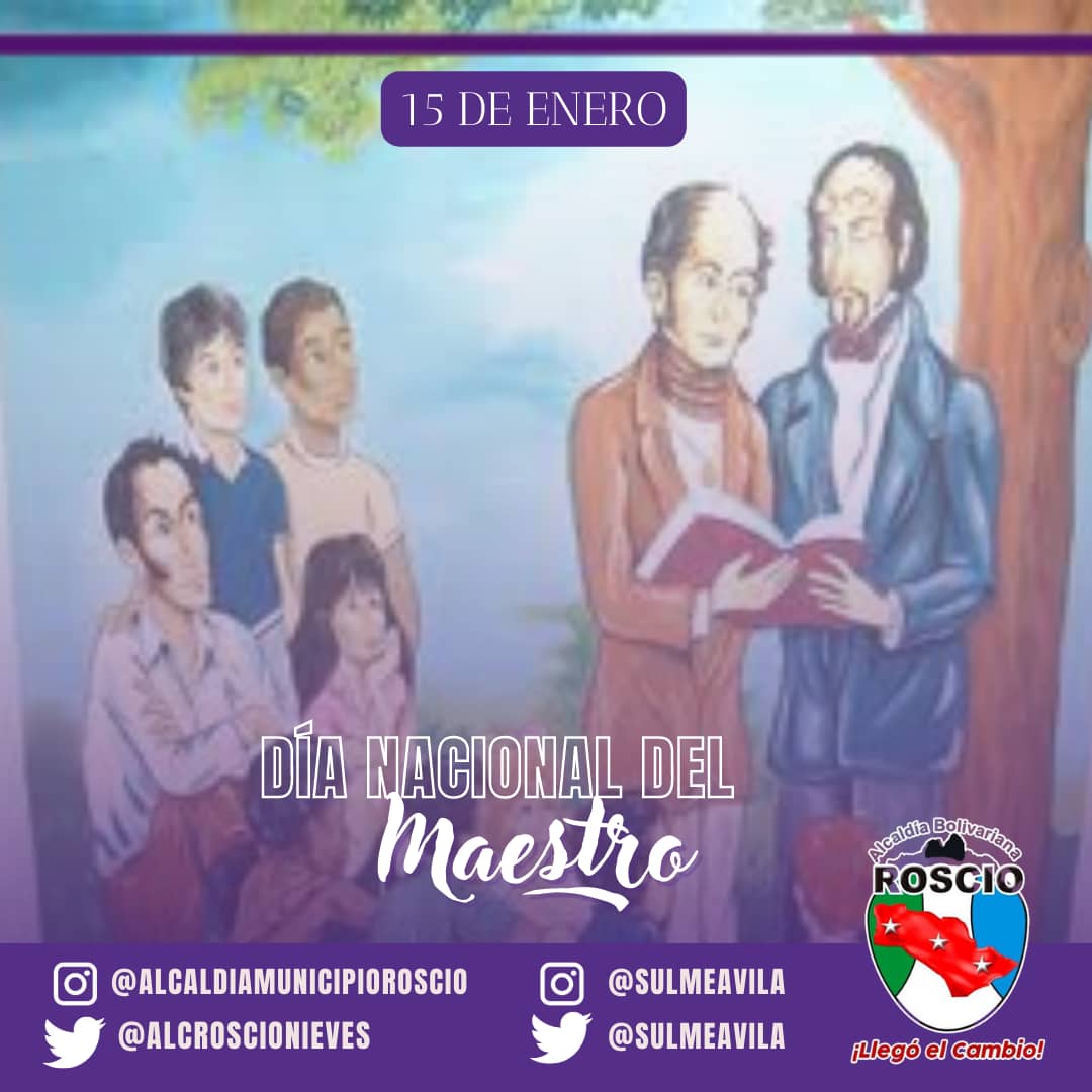 Rentas_quinn1's tweet photo. #15Enero| Día Nacional del Maestro, Felicidades a quienes con sus conocimientos Educan y Guían a través de la Educación, La Educación es la base fundamental de la Sociedad. 
Trabajando más que Hablando
@sulmeavila @AlcRoscioNieves https://t.co/jemeZxr9yZ