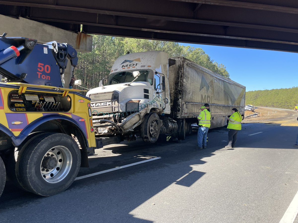 Overturn tractor trailer US-70 Business.