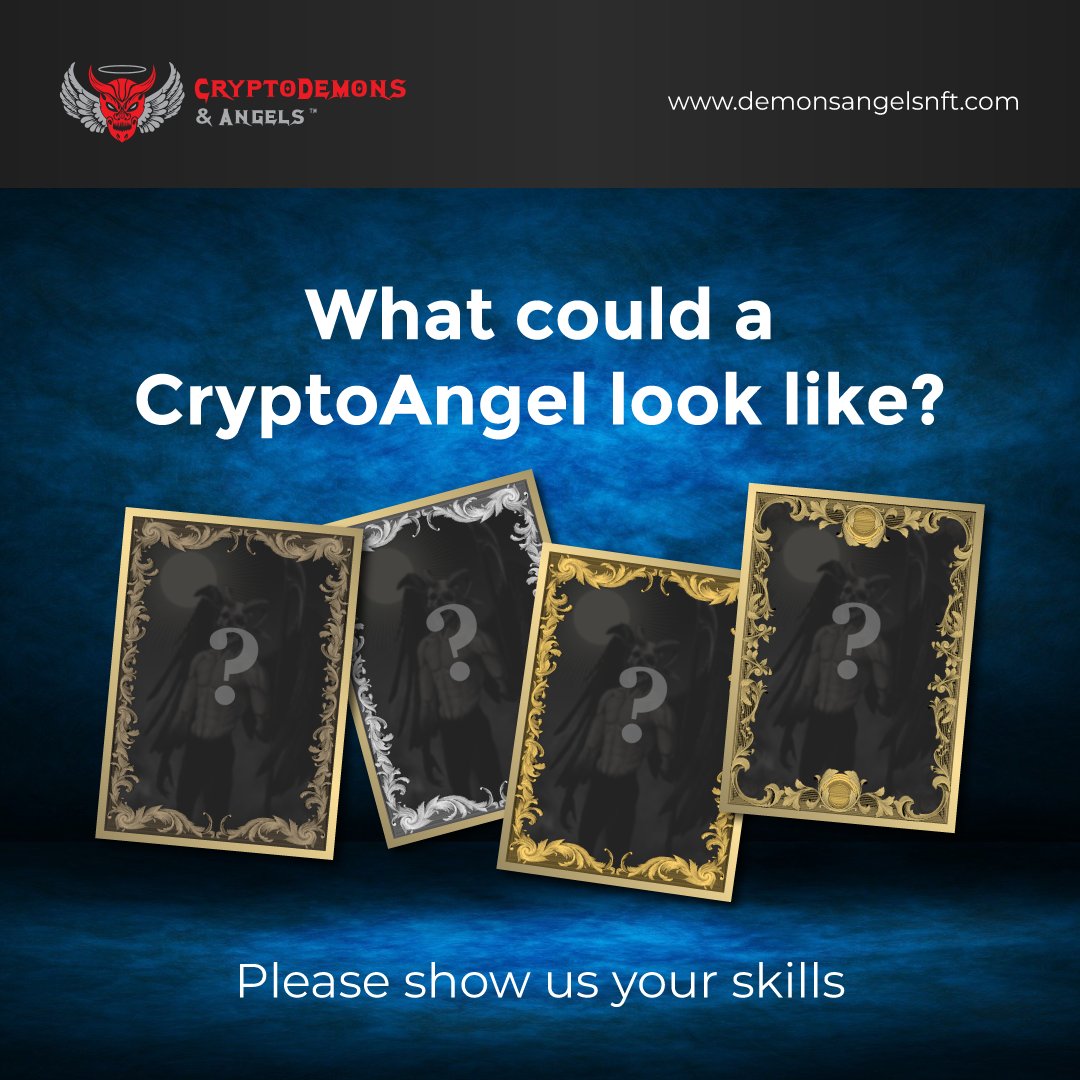 DemonsAngelsNFT's tweet image. #CryptoDemons is planning to have its following collection, #CryptoAngels, afterward. If you were given a chance to design it, what would it look like?

Join our thriving community of Cryptodemoniacs at discord.gg/demonsangelsnft