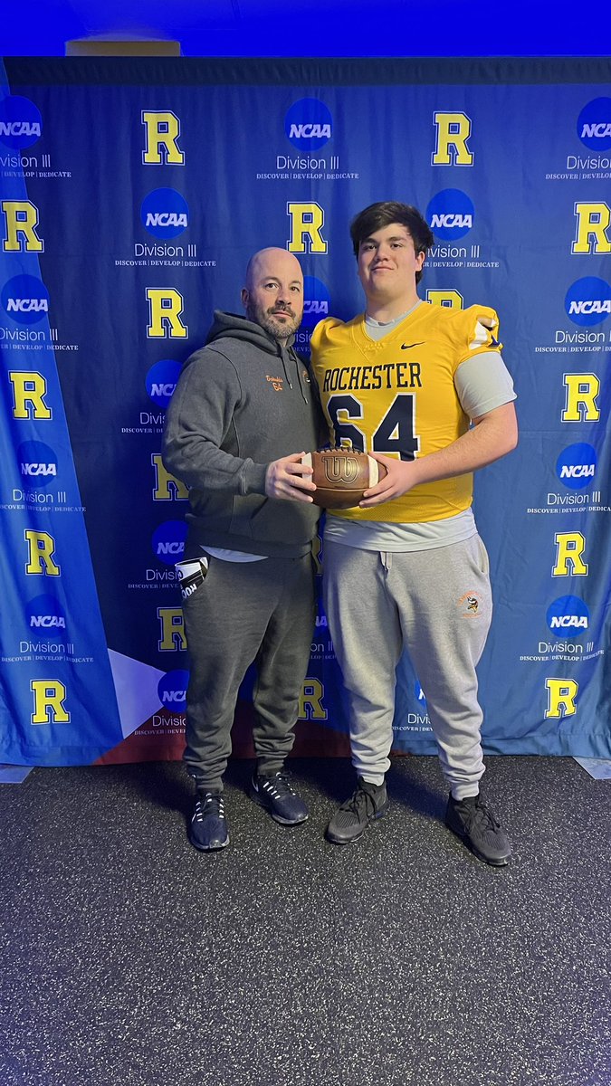 TsitoukisYanni's tweet photo. Excited to announce my offer from University of Rochester. Thank you to @IamcoacHHeav @ChadMartinovich and the rest of the football staff at @UofRFootball! https://t.co/HZgHvzHp8L