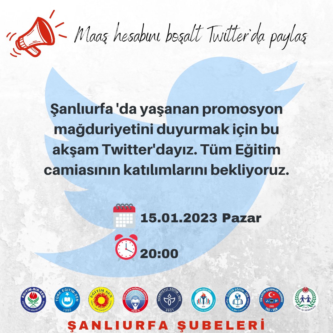 urfaegitimgucu's tweet photo. Şanlıurfa 'da yaşanan promosyon mağduriyetini duyurmak için bu akşam Twitter'dayız. Tüm Eğitim camiasının katılımlarını bekliyoruz.

#şanlıurfaögretmenleritakipleşiyor https://t.co/MZzLugbElb