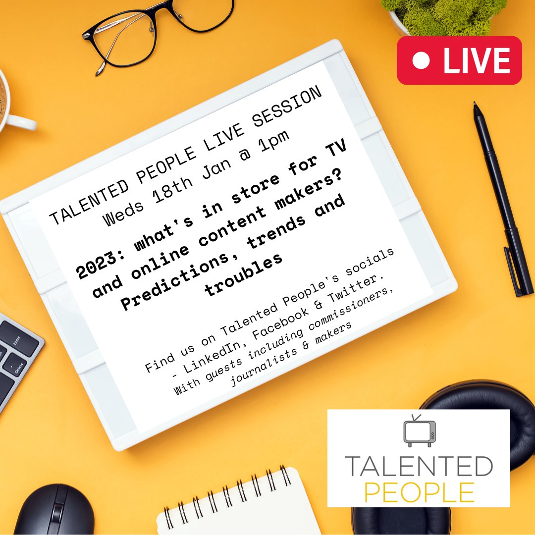 TalentdPeople's tweet image. What’s the forecast for 2023 in TV &amp;amp; digital content land? With headline industry guests and headed up by TP's Kimberly, this is one not to be missed. 

Watch live on Wednesday at 1pm on our LinkedIn, Twitter and Facebook pages. 

#TPsession #ComeAlong #YearAhead