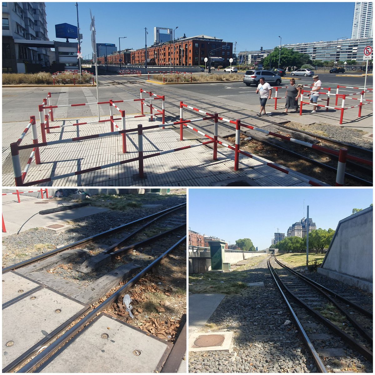 jannewuo's tweet photo. Greetings #rata2023 from Buenos Aires. Interesting level crossing solutions here with busy streets and railway of port connection. Gûemes street level crossing. https://t.co/YOle7IBbA4