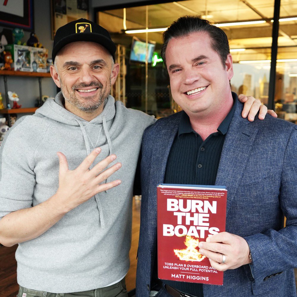 mhiggins's tweet photo. Went deep with @garyvee about my new book Burn the Boats on his podcast. Lots of brotherly I told you sos, lots of lessons learned, new stories over our 15 year journey together. Order for 2/14 delivery! Pls drop a note below when you do 🙏

https://t.co/PxryHpcG3a https://t.co/G4tFzbQgHe
