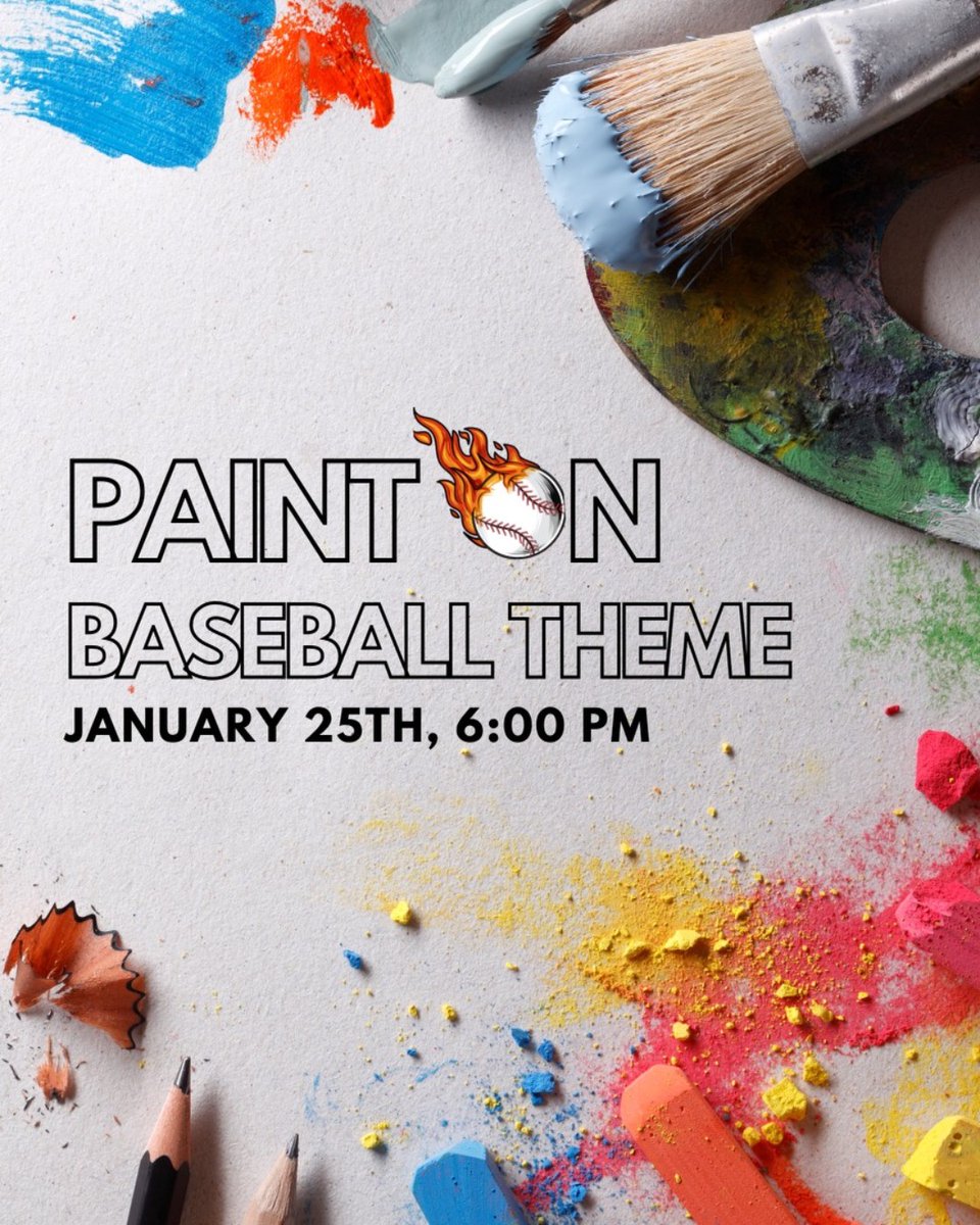 Mark your calendars! Wednesday, January 25th will be our baseball ⚾️ themed paint night 🎨🧑‍🎨  #PaintOnAtGameOn

🔗 in bio for tickets! 🎟
