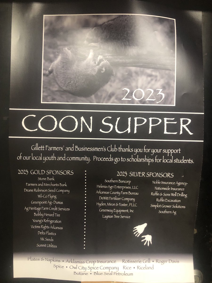 Drew Whiting (@drew_whiting) on Twitter photo We want to thank all our sponsors, we couldnβt do it without you! Great crowd and some tasty coon last night. Hope to see everyone for our 80th on January 13th, 2024. β¦<a href="/johntedge/">John T Edge</a>β© β¦<a href="/ademillo/">Andrew DeMillo</a>β© β¦<a href="/growing4dollars/">Wes Long</a>β© β¦<a href="/andrewzimmern/">Andrew Zimmern</a>β© β¦@pushthetogglerβ© We want to thank all our sponsors, we couldnβt do it without you! Great crowd and some tasty coon last night. Hope to see everyone for our 80th on January 13th, 2024. β¦<a href="/johntedge/">John T Edge</a>β© β¦<a href="/ademillo/">Andrew DeMillo</a>β© β¦<a href="/growing4dollars/">Wes Long</a>β© β¦<a href="/andrewzimmern/">Andrew Zimmern</a>β© β¦@pushthetogglerβ©