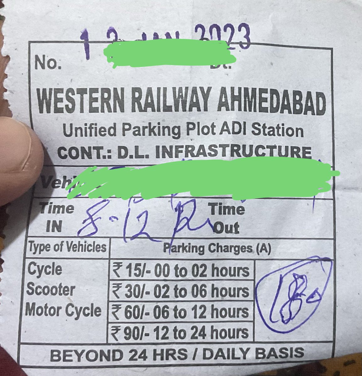 Devoza42's tweet photo. Ahmedabad railway station increasing parking charges from 
40Rs per 24 hours to 
90Rs  per 24 hours!!

Also there is no circular clarifying that rate! 

How Ministry of railway can increase parking rate by 225%!

@RailMinIndia @WesternRly @RailwaySeva @Gmwrly @drmadiwr https://t.co/nGIw6xetMU
