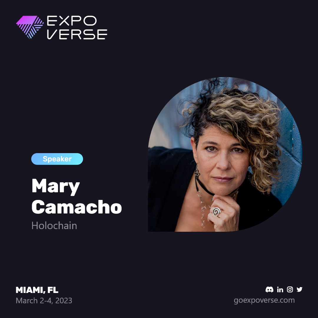 @marycamacho, Co-Founder and Executive Director at Holochain, leads the team delivering the technical foundations for Web 3.0 through the Holo network, connecting Holochain's serverless P2P apps to the centralized Internet. Secure your spot for Miami Visit goexpoverse.com