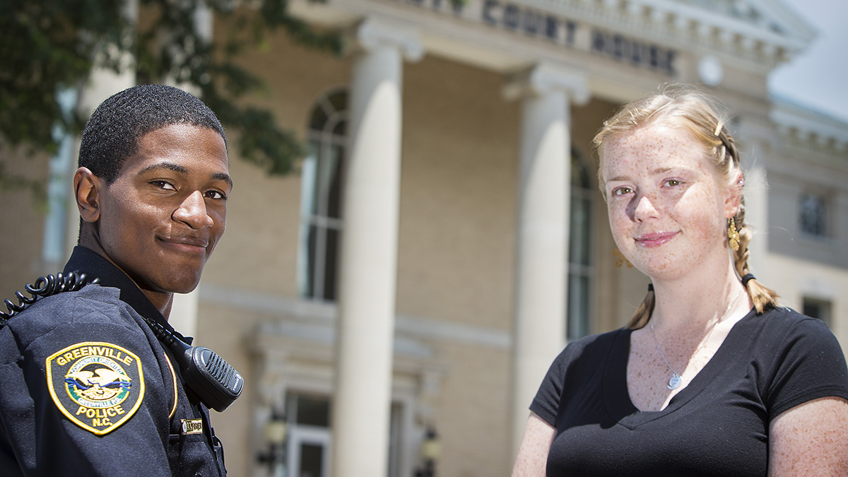EastCarolina's tweet photo. #PirateProgram Spotlight: @Just_ECU offers learning opportunities in law enforcement, forensic science and more.

The program features:
→ Field experience 🚨
→ Study abroad 🗺️
→ Award-winning faculty 🏆

Learn more ➡️ https://t.co/pKYQ0sxfkA https://t.co/LWawUBBtBg