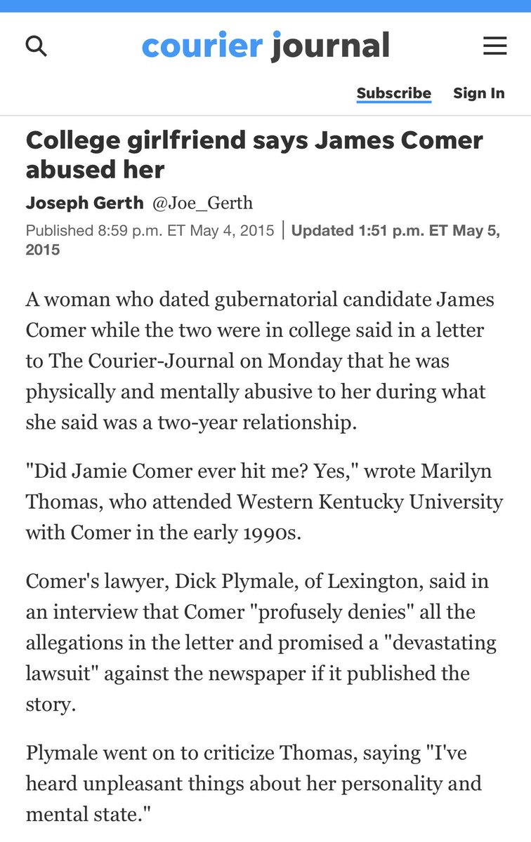 Somebody - SOMEBODY, <a href="/CHUCKTODD/">Chuck Todd</a> - ask <a href="/RepJamesComer/">Rep. James Comer</a> about Marilyn Thomas. Just ONCE