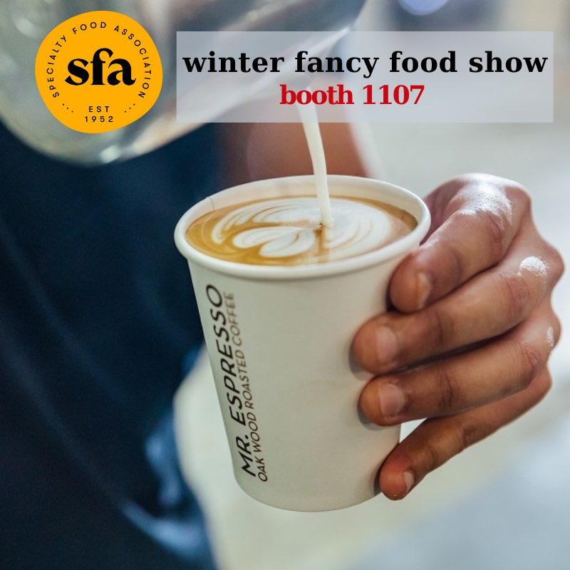 Attending <a href="/Specialty_Food/">Specialty Food Association</a> #FancyFoodShow? Visit booth 1107 with your coffee questions, we have answers—and plenty of espresso to keep you caffeinated!

Family-owned &amp; operated Mr. Espresso has been providing solutions for 45 years.

We look forward to meeting you!