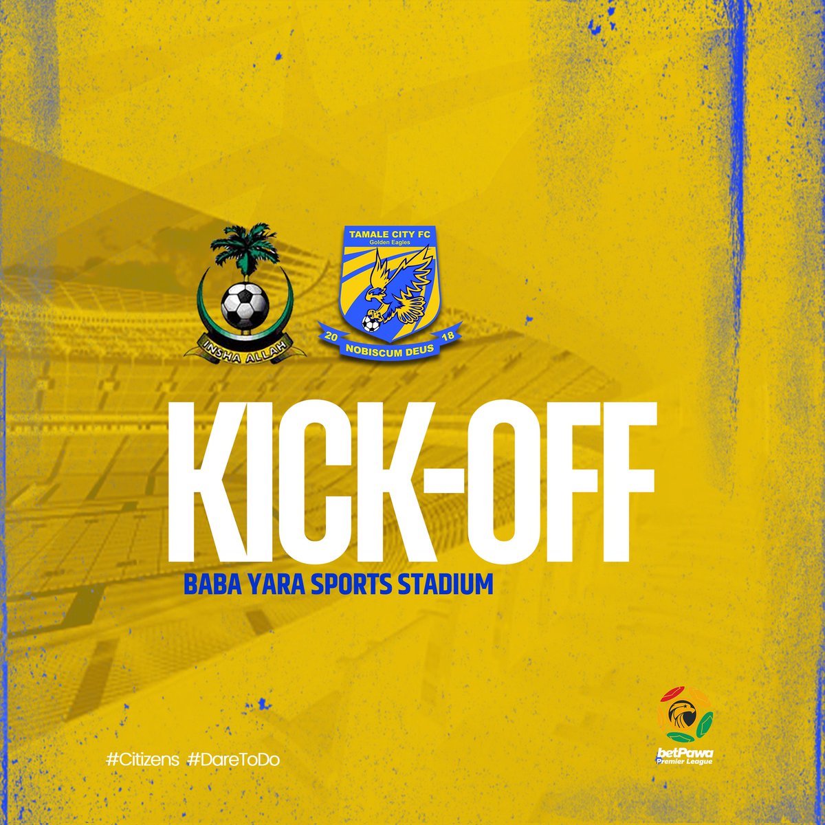 ⌚|1'

Game underway in Kumasi...🟡🔵

King Faisal 0️⃣🆚0️⃣ Tamale City

#DareToDo
#WeAreHereToStay
#Citizens