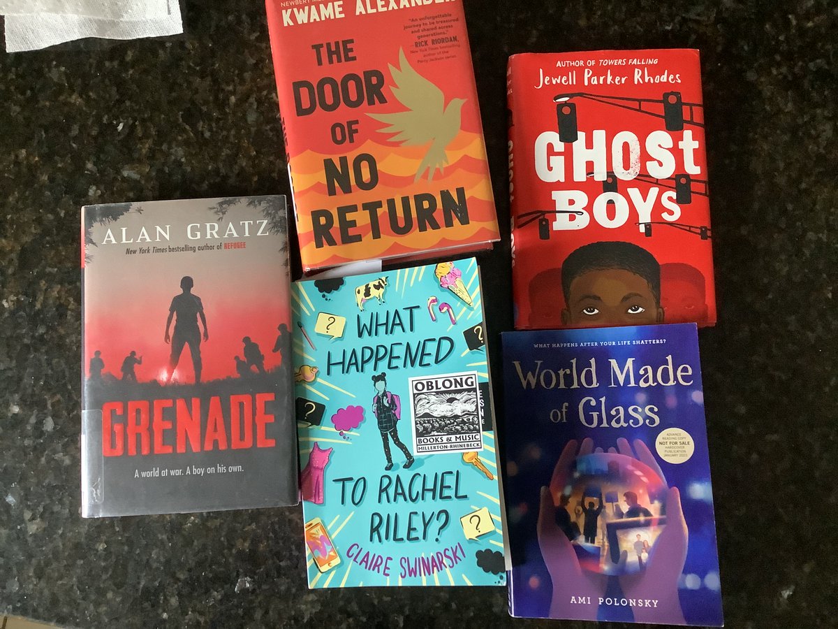 MrsKnappLAS's tweet photo. Catching up on some YA books! cant wait to book talk these to my students! https://t.co/x0xN9NAngK