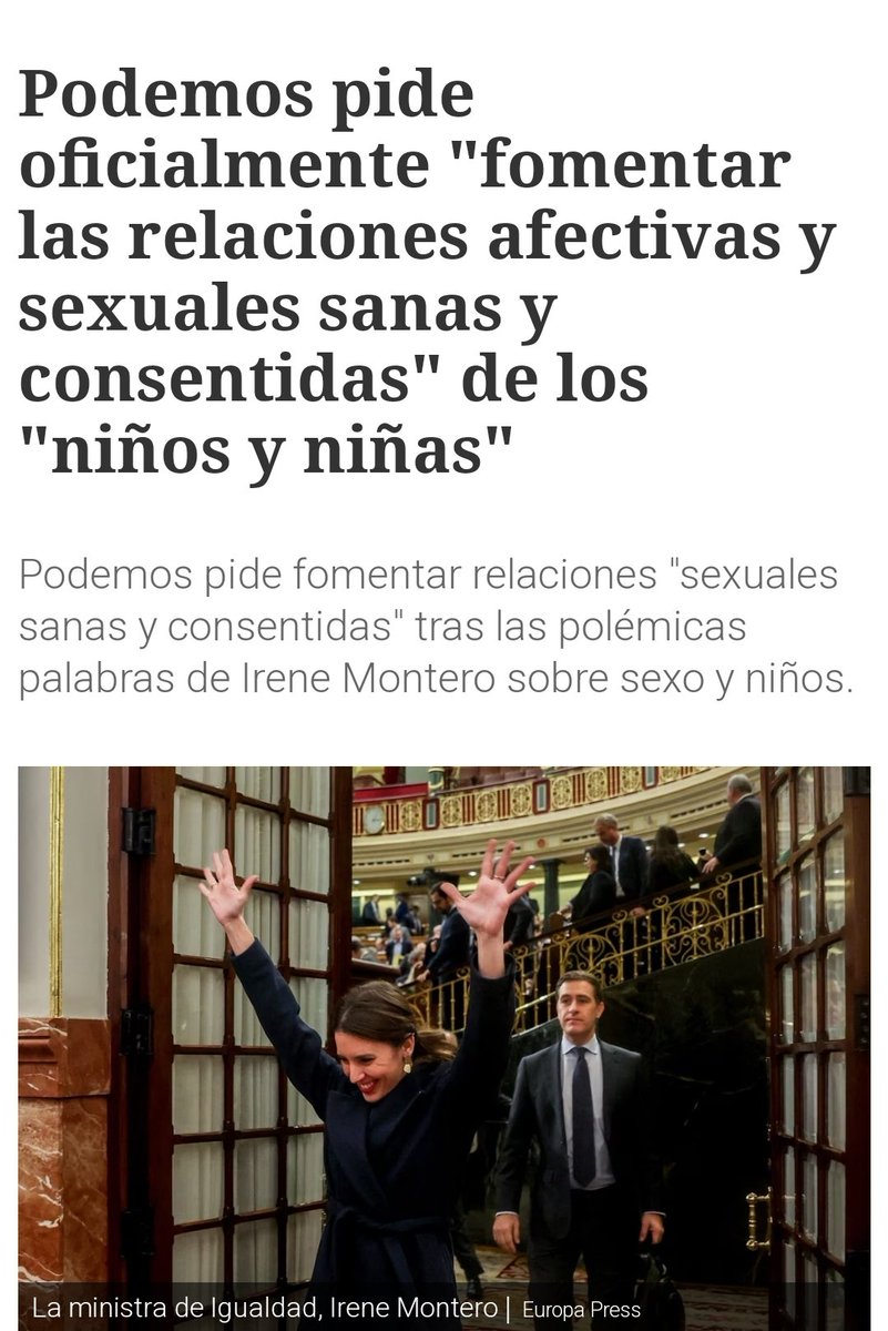 Victoria__86070's tweet photo. Desde aquí hago un llamamiento al #DefensorDelMenor que investigue a Irene Montero por sus declaraciones sobre las relaciones sexuales entre niños

👉Tiene tres niños que proteger 

#LosNiñosNoSeTocan https://t.co/57cgTOCaIt