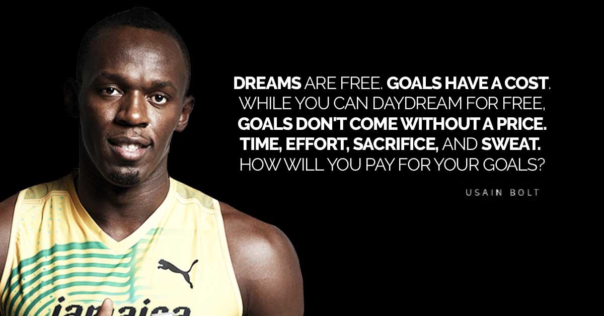 Got inspired by this quote from <a href="/usainbolt/">Usain St. Leo Bolt</a>! 🤠

What do you want? 

Write it in the comments and I'll pick a few dreamers to fulfil their wish 😉 (Needs to be something realistic that I can do)

RT, Like and Follow!
