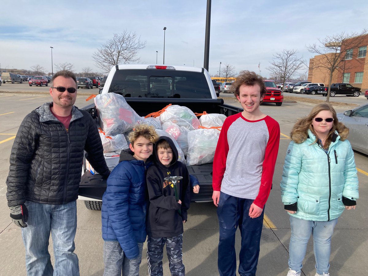 AHS Robotics + friends braved the chilly windy weather to tackle our parking lot and clean it up for the big wrestling weekend, picking up over 10 bags of trash! #morethanrobots