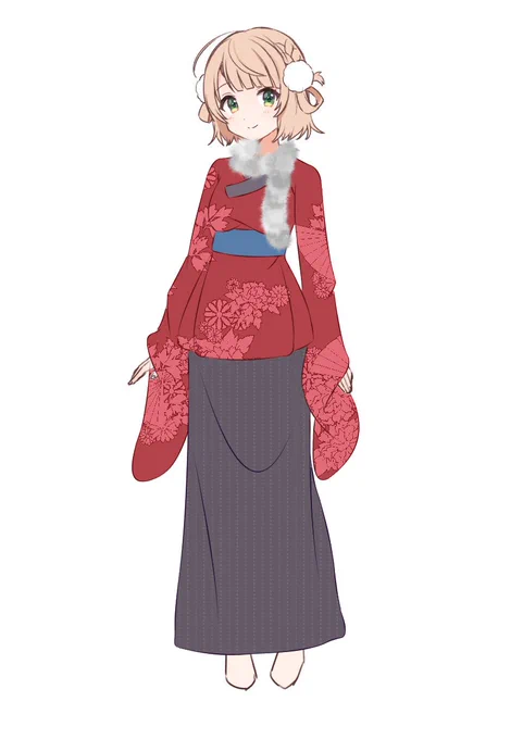 #しぐれういウインター2023 袴をイメージした和風パーカーがなぜか温泉宿の女将風パーカーになったしぐれういせんせそして、何とか袴風に持って行った 