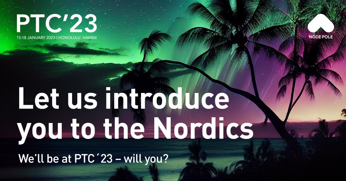 Green energy, low-cost electricity, and an enviable business climate – how's that for an introduction? <a href="/Node_Pole/">Node Pole</a> is at #PTC23 in #Honolulu to share all the news and benefits of the #Nordics: our COOL and GREEN part of the world. See you there!

#datacenter #green #data #sweden