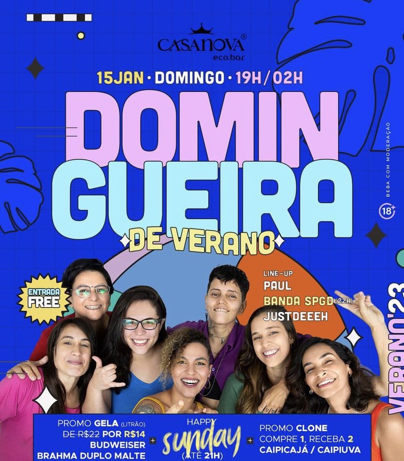 Hoje é dia, viu? Inclusive, teremos supresa no show de hoje, com uma participação super especial. 👀 

Começamos as 22h e a entrada é free! ✨