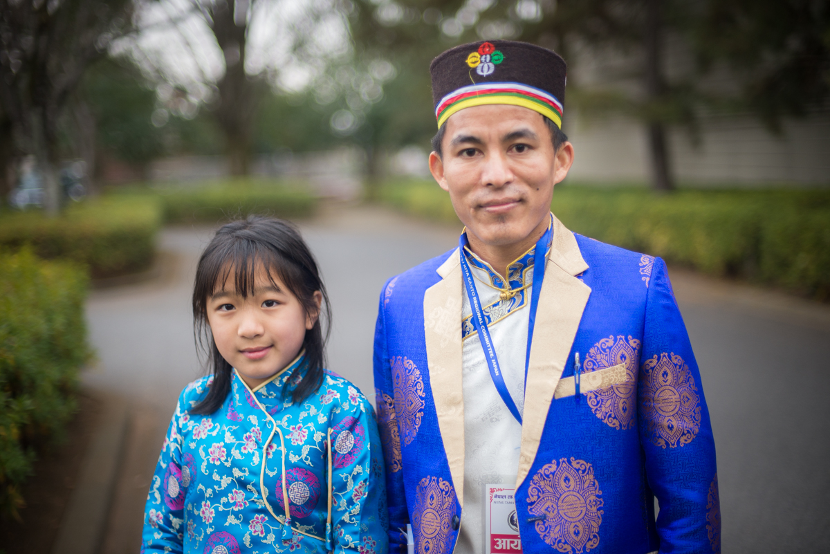 ネパール・#タマン族 の新年 #sonamlhosar のイベントに民族衣装を着て訪れた父と娘。
本当の新年は１月２２日だが、北関東のコミュニティーは１週間早くイベントを行なった。
群馬県 #館林市
#tamang #Lhosar