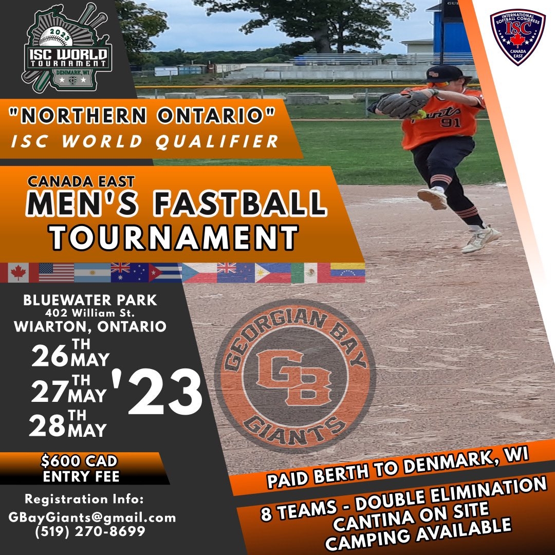 Bluewater Park in Wiarton, ON will be hosting an 8-team double elimination tournament May 26-28 with a berth to the 2023 ISC World Tournament available to winner. For more info see iscfastpitch.com/wiarton-on-hos…