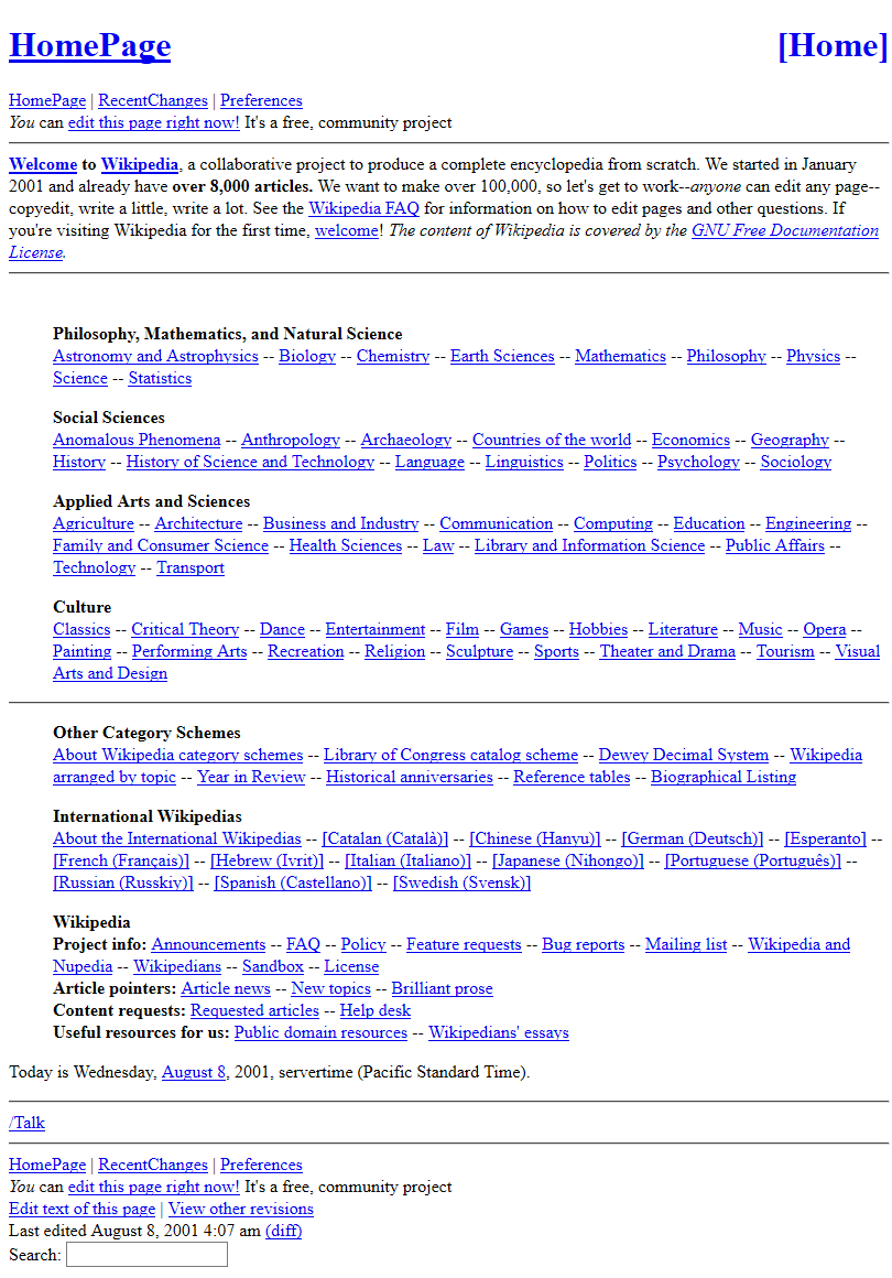 WebDesignMuseum's tweet photo. Happy 22nd Birthday Wikipedia! 

On January 15, 2001, Jimmy Wales and Larry Sanger founded Wikipedia, a multilingual internet encyclopedia. 

Have a look at the oldest archived version in Internet Archive. 

https://t.co/uqqxSvAdQ6

#Wikipedia #InternetHistory https://t.co/WGTK1zq0Yo