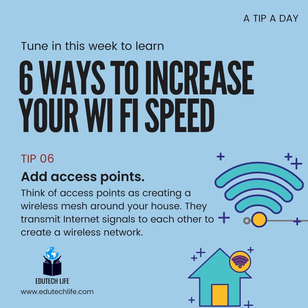 EdutechLife's tweet image. Can you imagine a day without your wifi ? Well this week we bring you 6 tips to have a faster wifi 

Tip 6: Add access points

So that was our last tip for this week. Next week find out another tech trip

Same time. Same Space
 #technicalworkshops #edutechlife #trainings #biologi