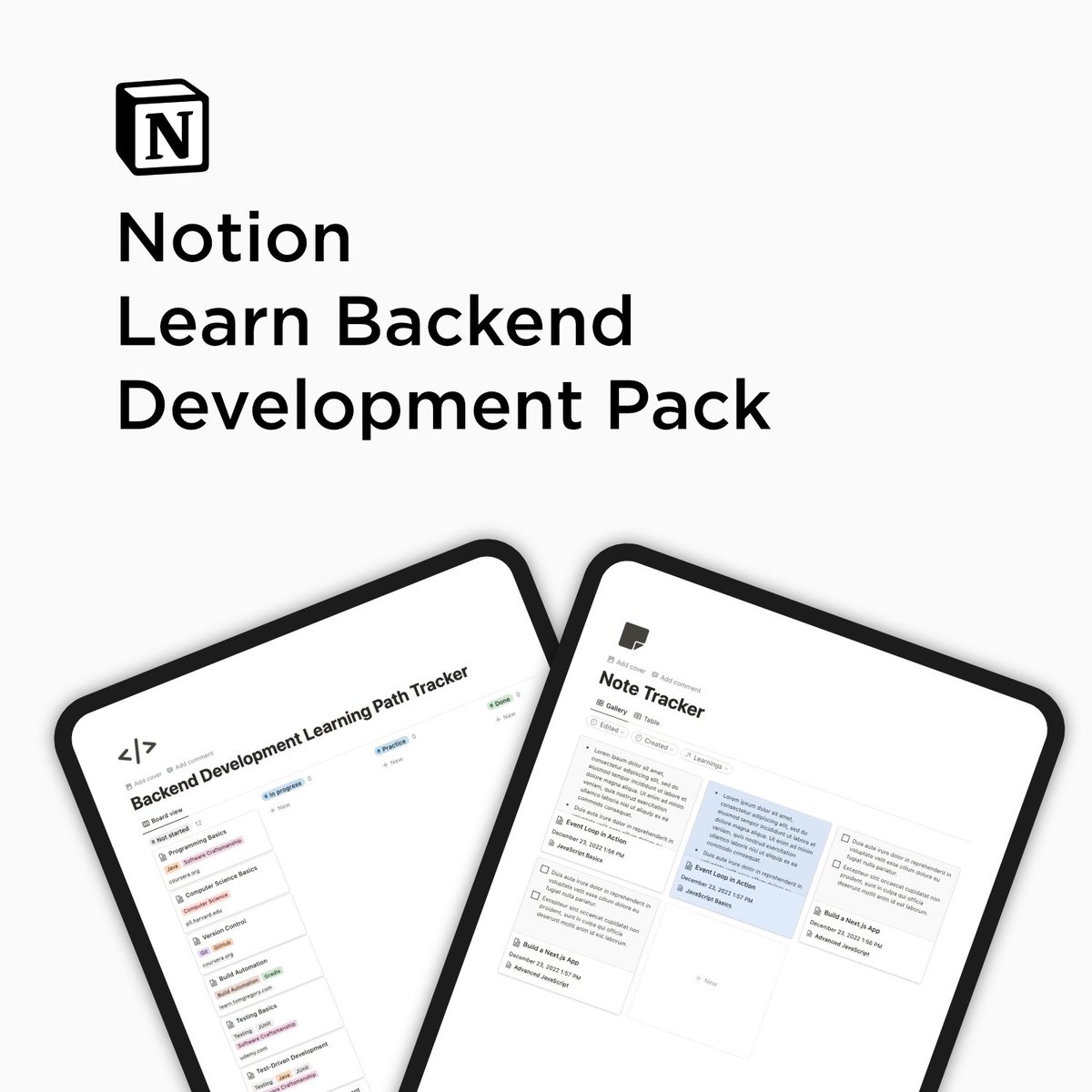 I interviewed over 50 back-end engineers in the last 2 years. I created a Notion based 'Learn Backend Development Pack' that contains a learning path to become a backend dev based on free resources. Retweet and reply with 'free' and I'll DM it to you. (need to follow)
