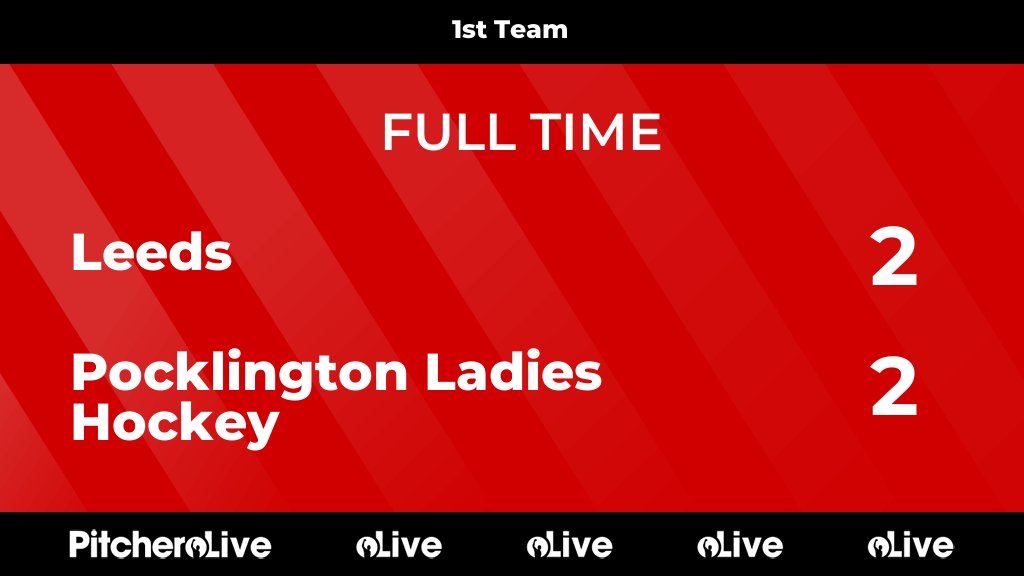 PocklingtonHC's tweet photo. Goals scored by
Anna Ramli &amp; Annabel Fawcett 

FULL TIME: Leeds 2 - 2 Pocklington Ladies Hockey
#LEEPOC #Pitchero
https://t.co/fdnmVzkIsW https://t.co/7lyKGThyqU