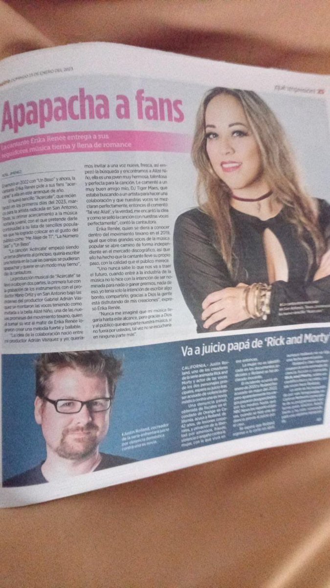 erikarenee21's tweet photo. Que hermosa noticia me mandaste hoy Señor! Muchísimas gracias 🙏🏼 Periódico Metro de Monterrey por incluirme en sus páginas de hoy💕 #Godisgood #periodicometro #erikarenée #alizéniño #acércate #norteñojuvenil #erikarenéemusic #periodista #noticias #monterrey https://t.co/NQntdUATp0