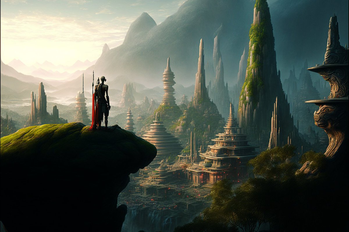 ErotemeArt's tweet photo. I've been working on getting the art done for @TheLoom_art twitter feed for next week.
These are some epic fantasy landscapes.
You really need to look at the detail on these.
#aiart #midjourney #TheLoom https://t.co/ZQSLb1dkup