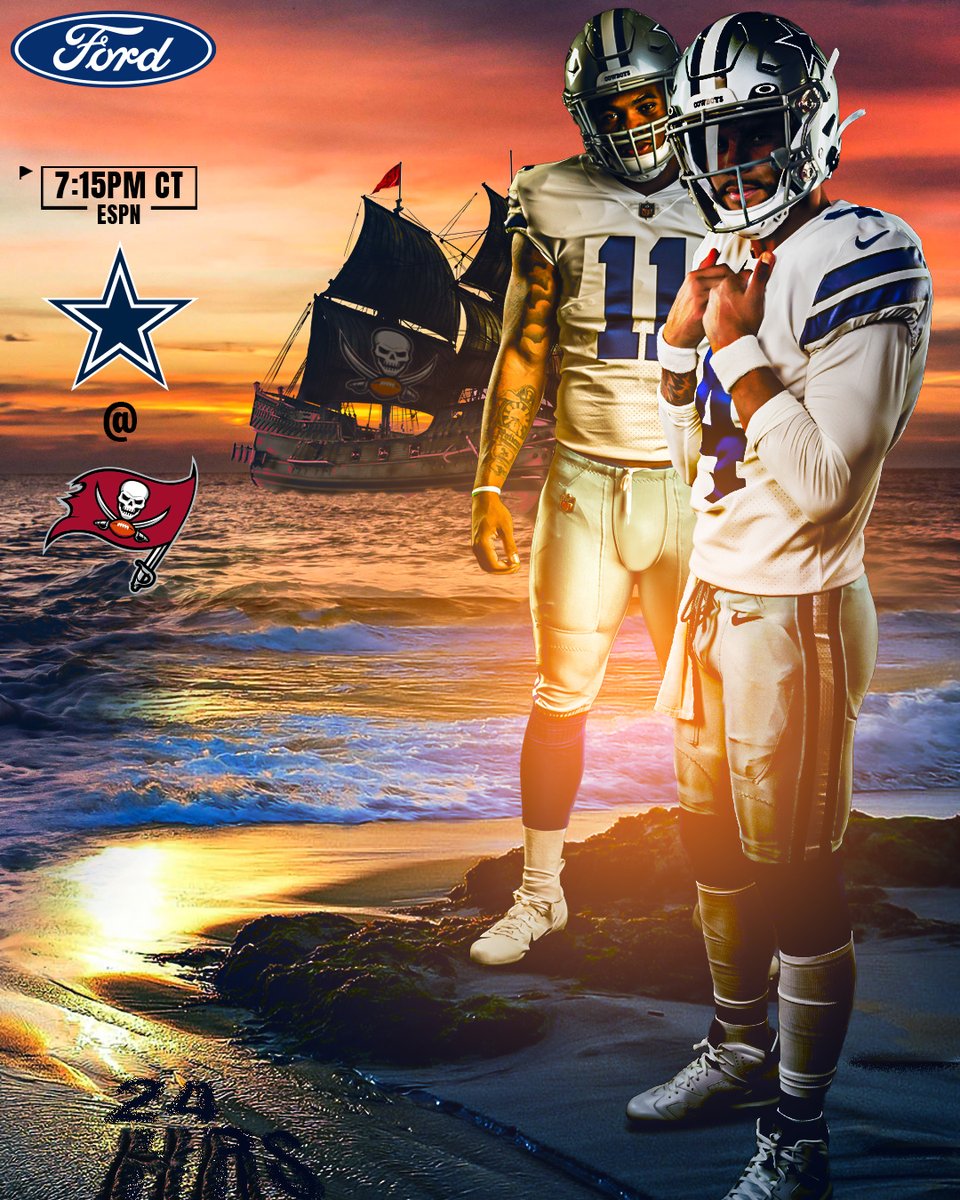 dallascowboys's tweet photo. 2️⃣4️⃣ H⏱URS until our #NFLPlayoffs battle in the Bay!

#DALvsTB | @ntxford https://t.co/zHLebQXtqk
