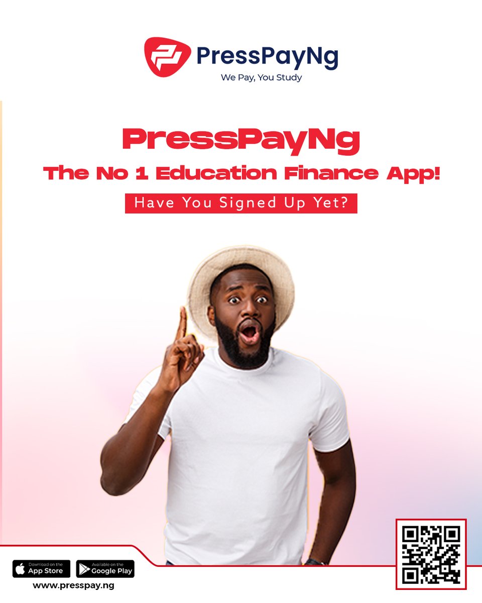 PressPayNg1's tweet photo. Download the PressPayNg App from your App store now. 

#PressPayNg #WePayYouStudy #WePayYouPay #TuitionCrowdFunding #EduSavings #EduLoans #EduHealth #EduInsurance #HolidayJobs #FreeSoftSkillTraining #Internships #Scholarships https://t.co/Pcwd3EW69m