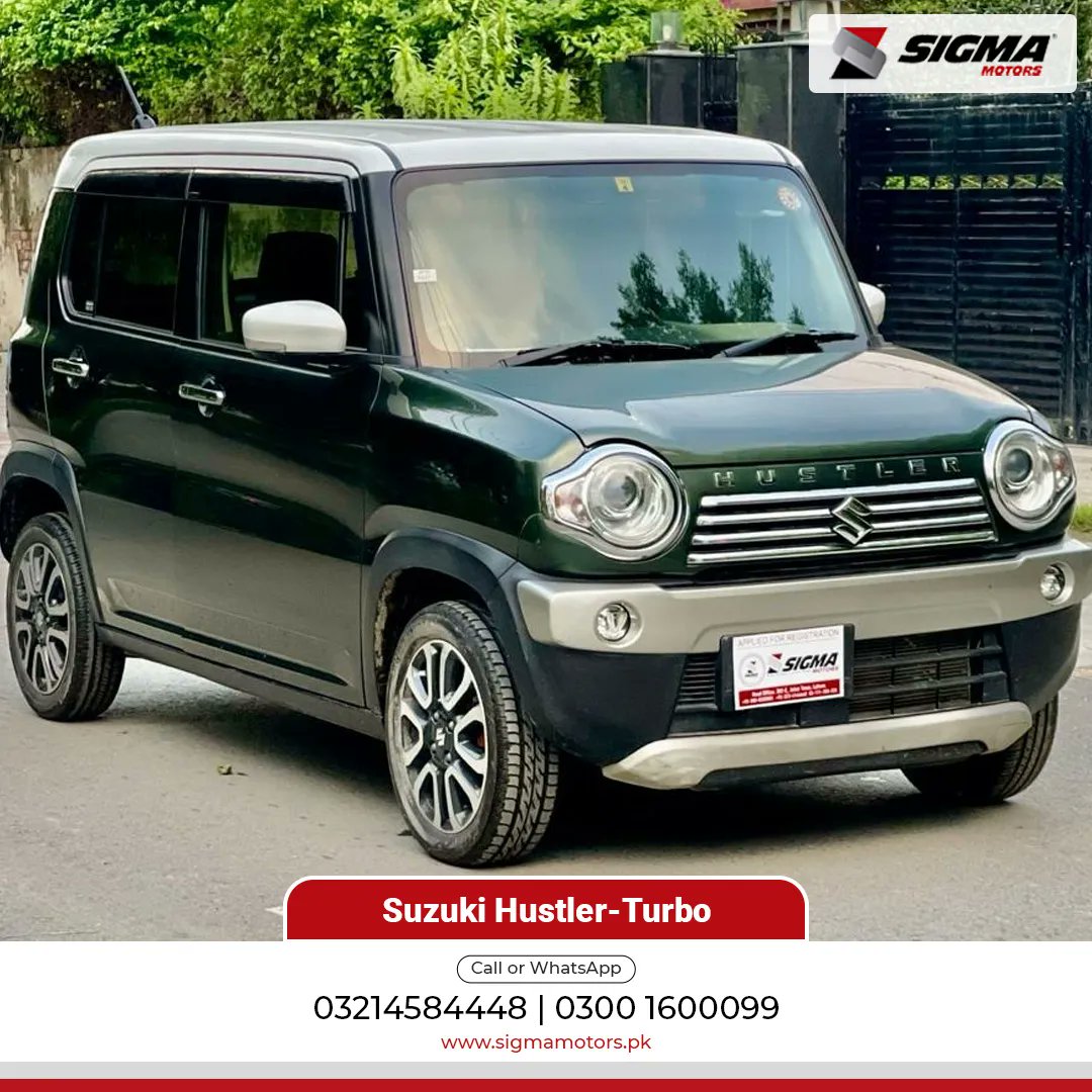 Sigma_Motors's tweet photo. Suzuki Hustler-Turbo
Model Year 2019
Import Year 2022
Mileage  KM
Color: Olive Green with Pearl White Top

Engine 660cc
Push Start
Android Panel
And Much More.
Contact:-Sigma Motors
📱0321-4584448
📱0300-1600099
#sigmamotorslahore #Suzuki #HustlerTurbo #SuzukiHustlerTurbo https://t.co/lU6ysxJatr