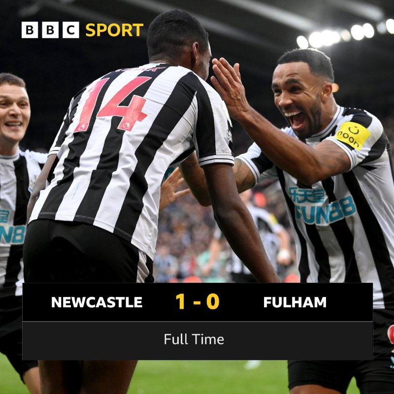 BBCSport's tweet photo. All over. 

Alexander Isak's late goal sends Newcastle back up to third place in the Premier League! 

Reaction ⬇ 

#BBCFootball #NEWFUL